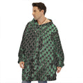 Green Snakeskin Print Hoodie Blanket