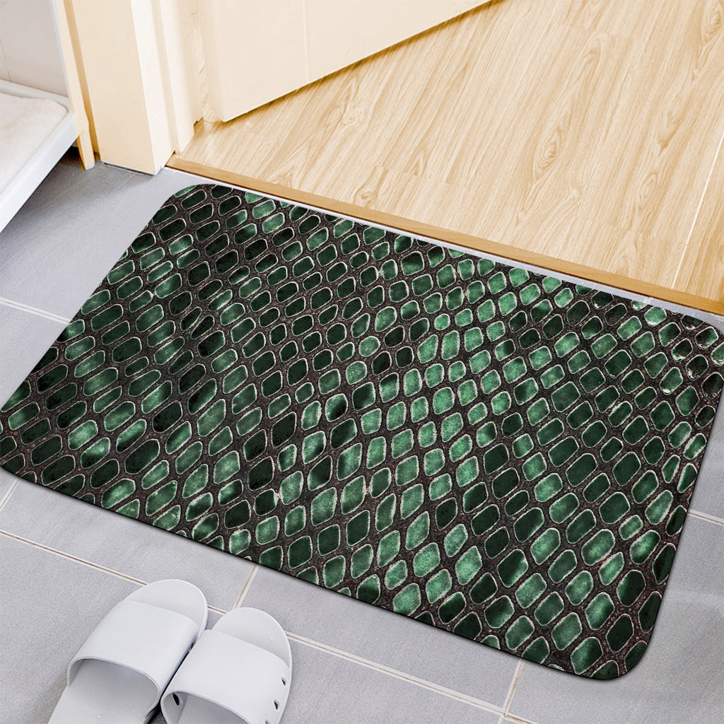 Green Snakeskin Print Indoor Door Mat