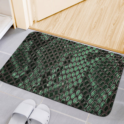 Green Snakeskin Print Indoor Door Mat