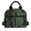 Green Snakeskin Print Insulated Lunch Bag