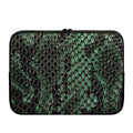 Green Snakeskin Print Laptop Sleeve