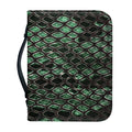 Green Snakeskin Print Leather Bible Cover