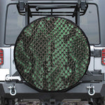 Green Snakeskin Print Leather Spare Tire Cover