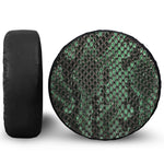 Green Snakeskin Print Leather Spare Tire Cover
