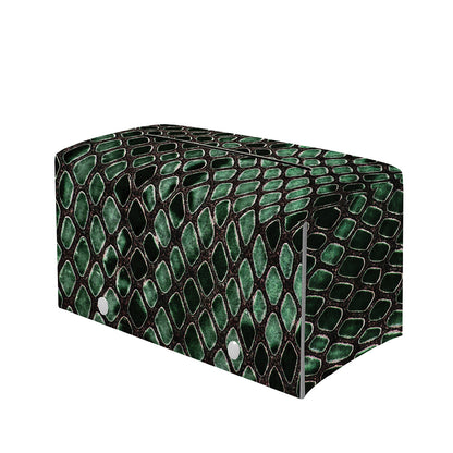 Green Snakeskin Print Leather Tissue Box Cover