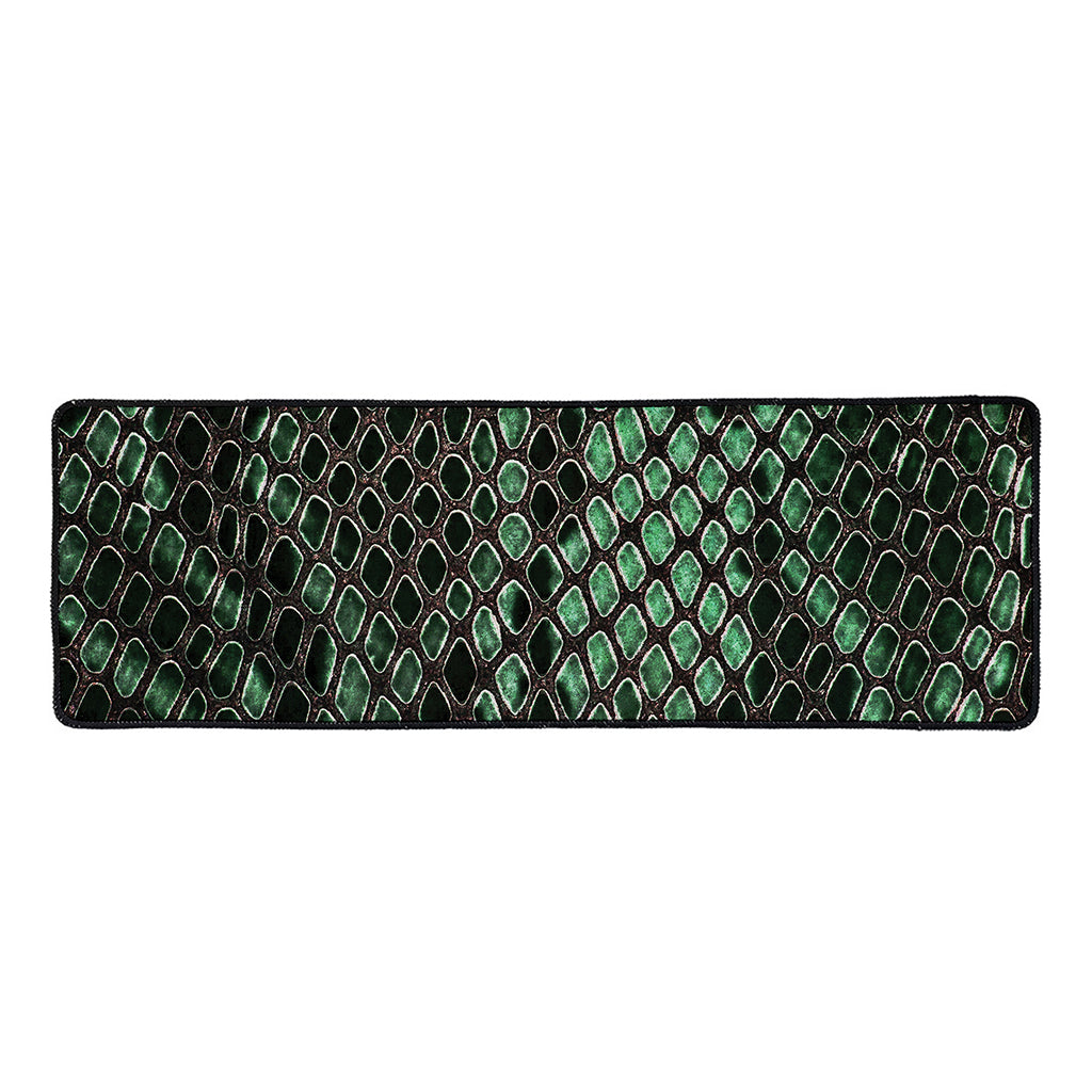 Green Snakeskin Print Long Kitchen Mat