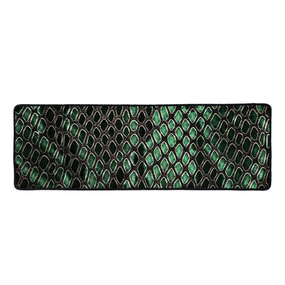 Green Snakeskin Print Long Kitchen Mat
