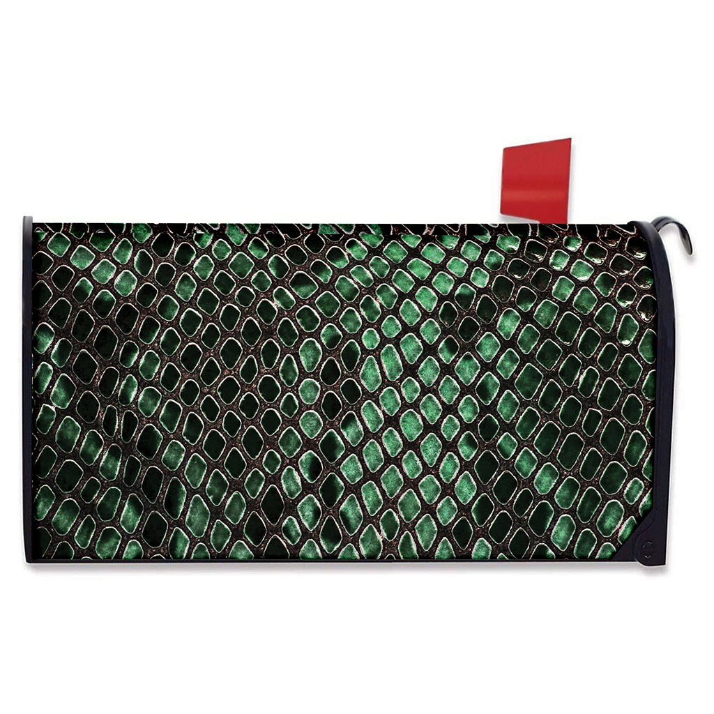 Green Snakeskin Print Mailbox Cover