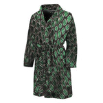 Green Snakeskin Print Men's Bathrobe