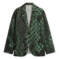Green Snakeskin Print Men's Blazer