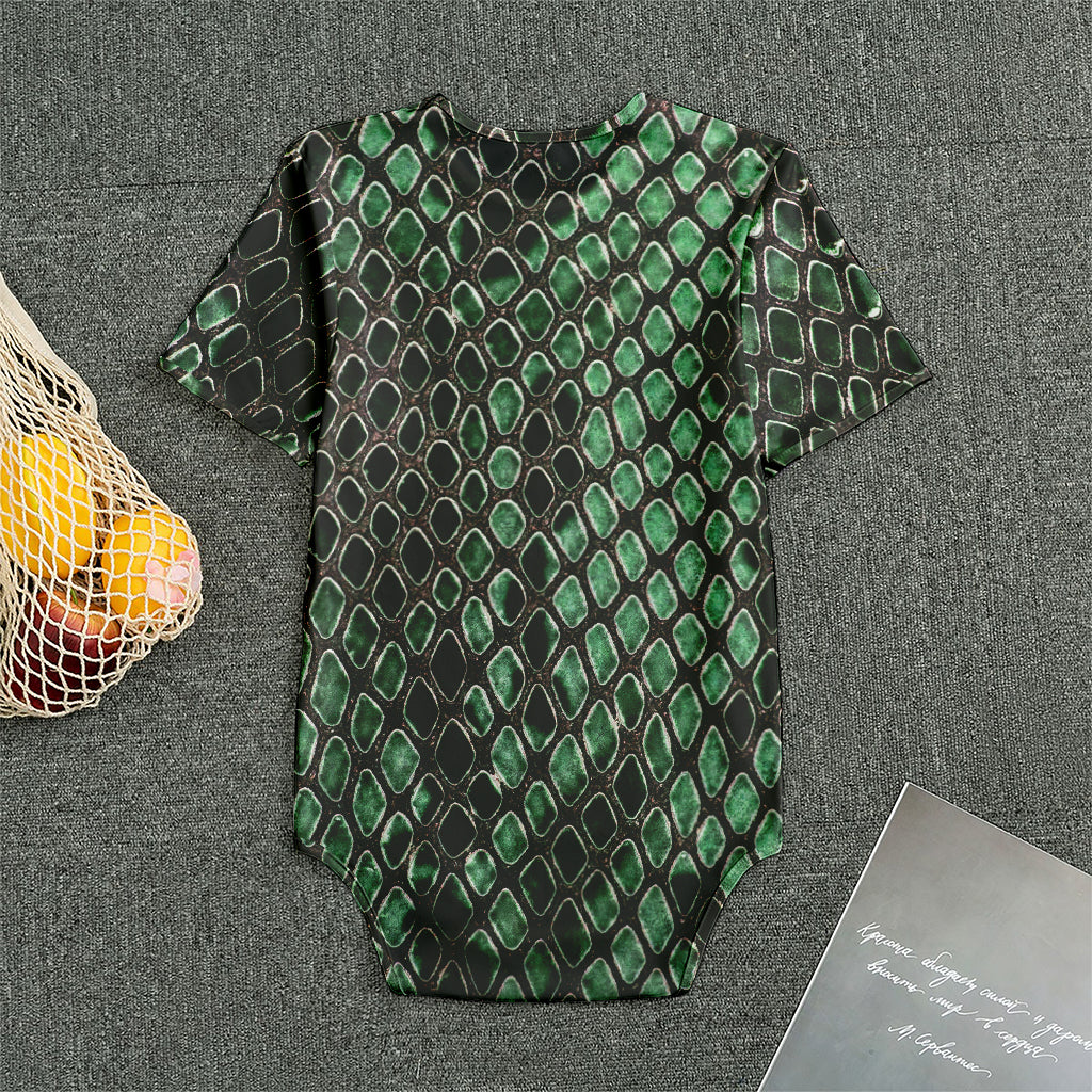 Green Snakeskin Print Men's Bodysuit