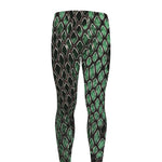Green Snakeskin Print Men's leggings
