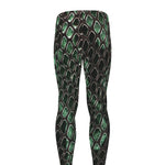 Green Snakeskin Print Men's leggings