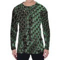Green Snakeskin Print Men's Long Sleeve T-Shirt