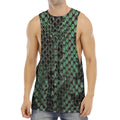 Green Snakeskin Print Men's Muscle Tank Top