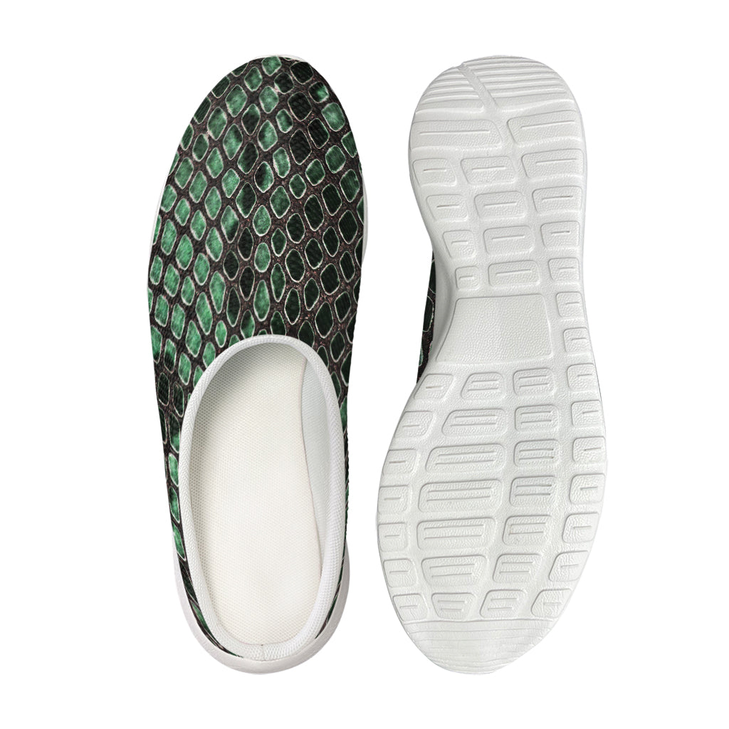 Green Snakeskin Print Mesh Casual Shoes