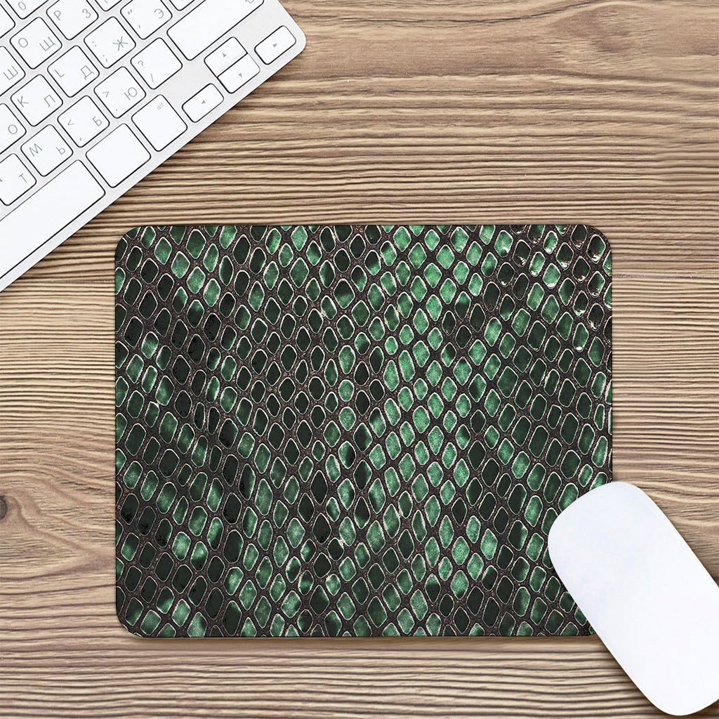 Green Snakeskin Print Mouse Pad