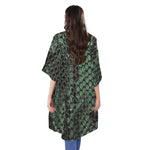Green Snakeskin Print Open Front Beach Cover Up