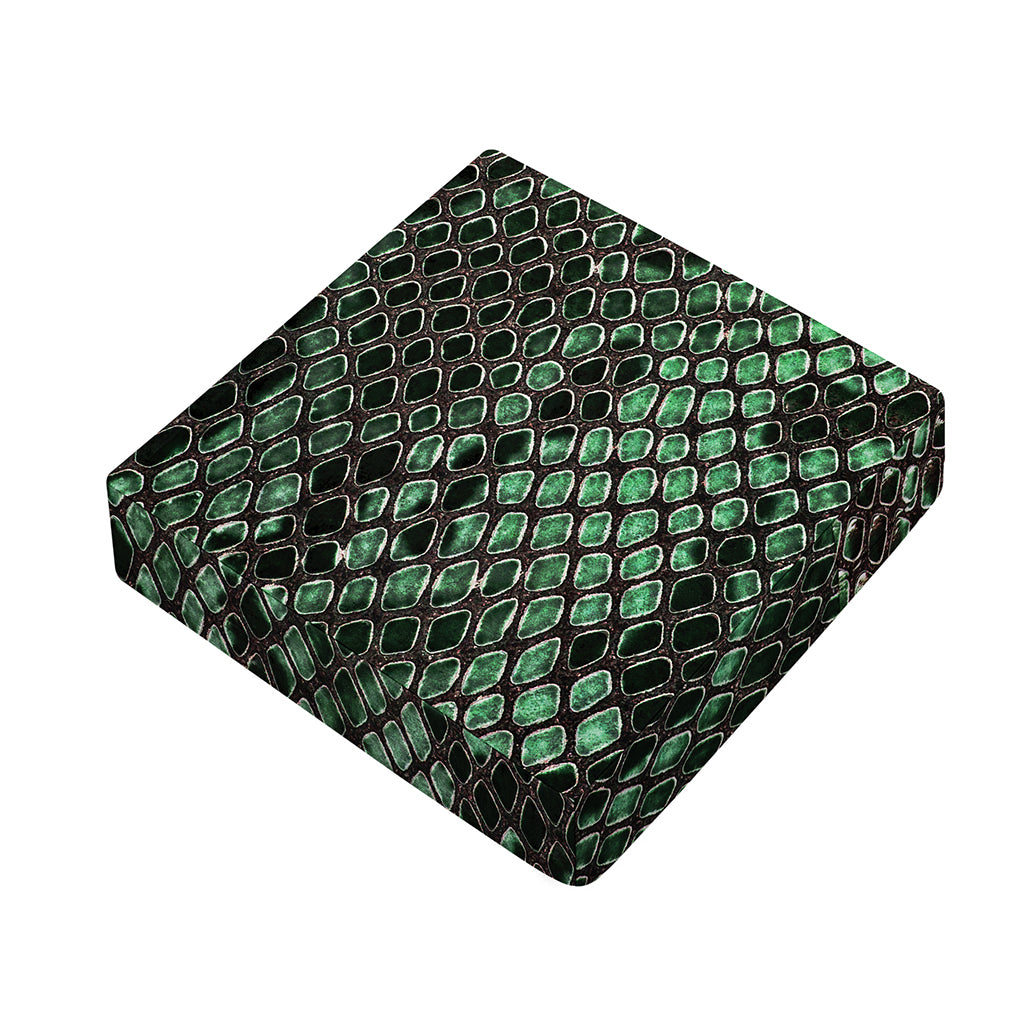 Green Snakeskin Print Outdoor Seat Cushion Cover