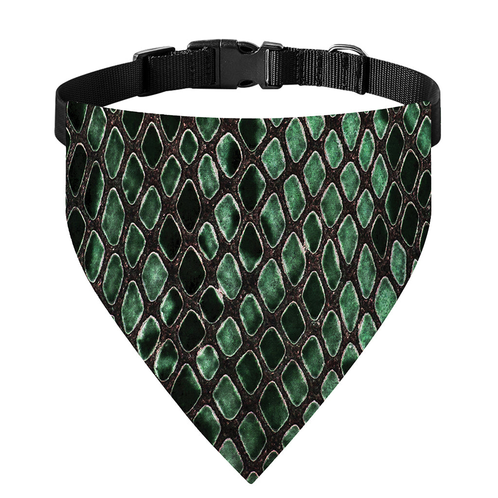 Green Snakeskin Print Over The Collar Dog Bandana