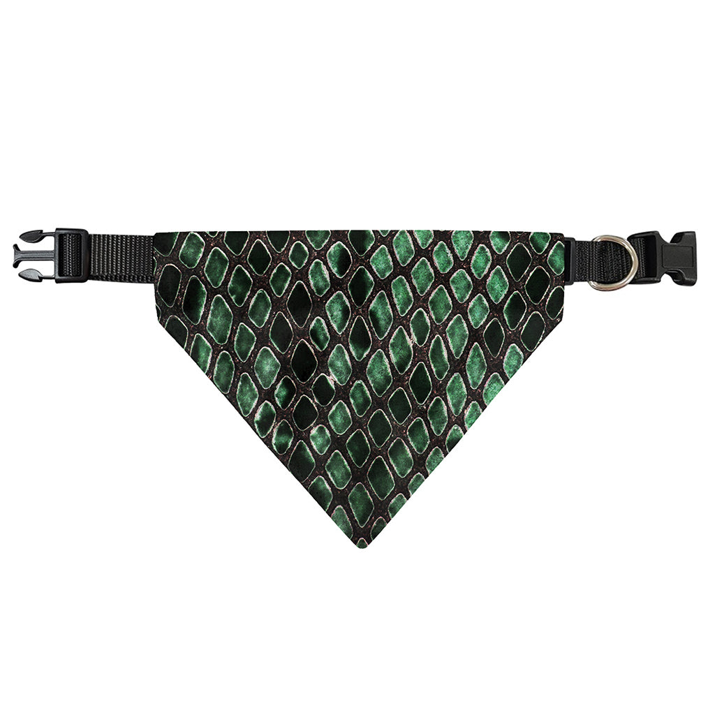 Green Snakeskin Print Over The Collar Dog Bandana