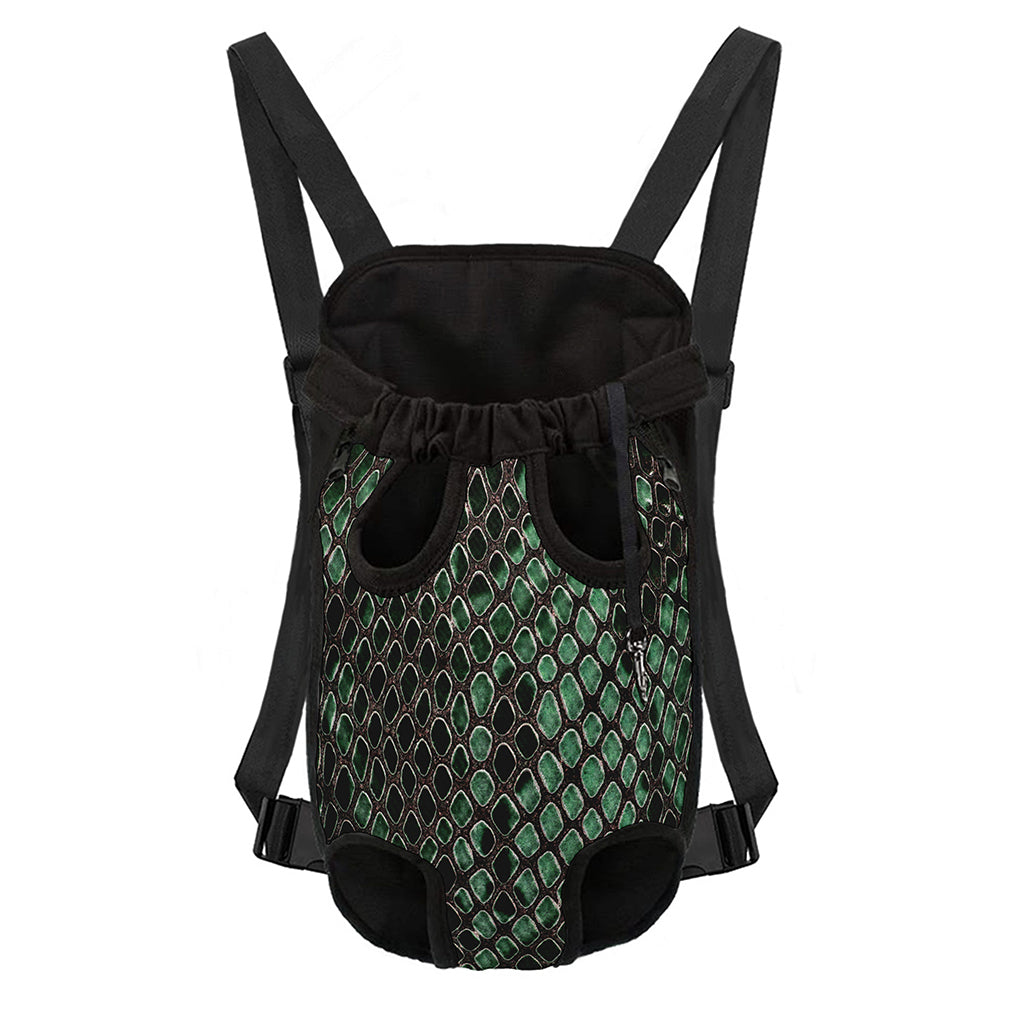 Green Snakeskin Print Pet Carrier Backpack