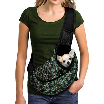 Green Snakeskin Print Pet Sling Carrier