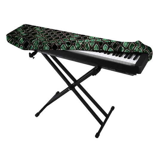 Green Snakeskin Print Piano Keyboard Cover