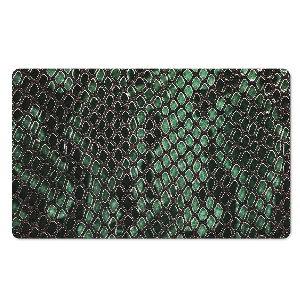 Green Snakeskin Print Polyester Doormat
