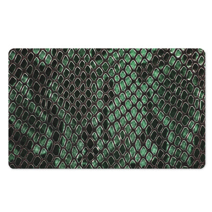 Green Snakeskin Print Polyester Doormat