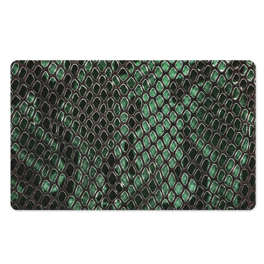 Green Snakeskin Print Polyester Doormat