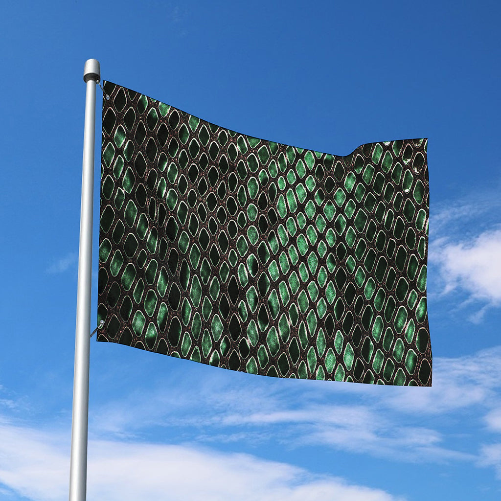 Green Snakeskin Print Polyester Flag