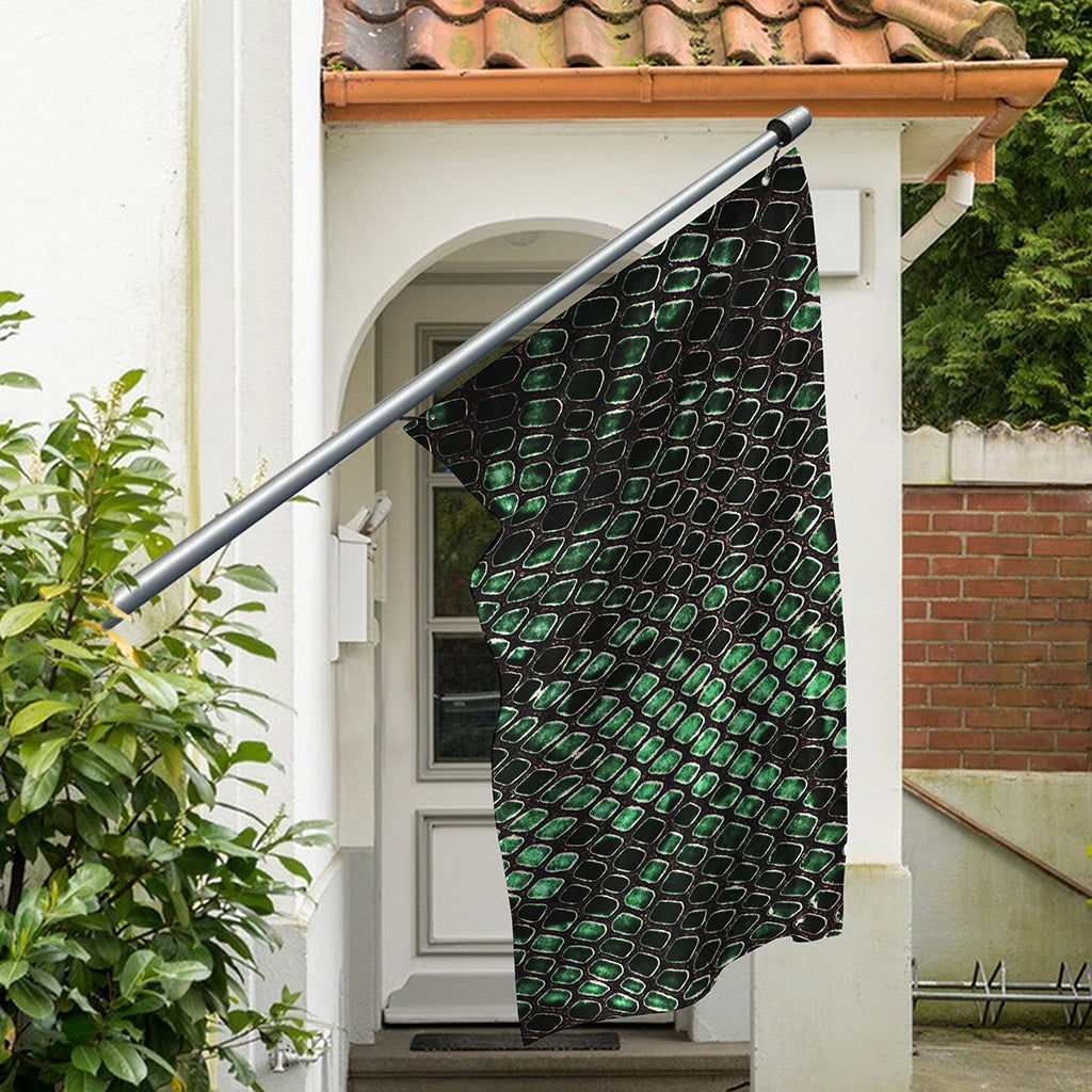 Green Snakeskin Print Polyester Flag
