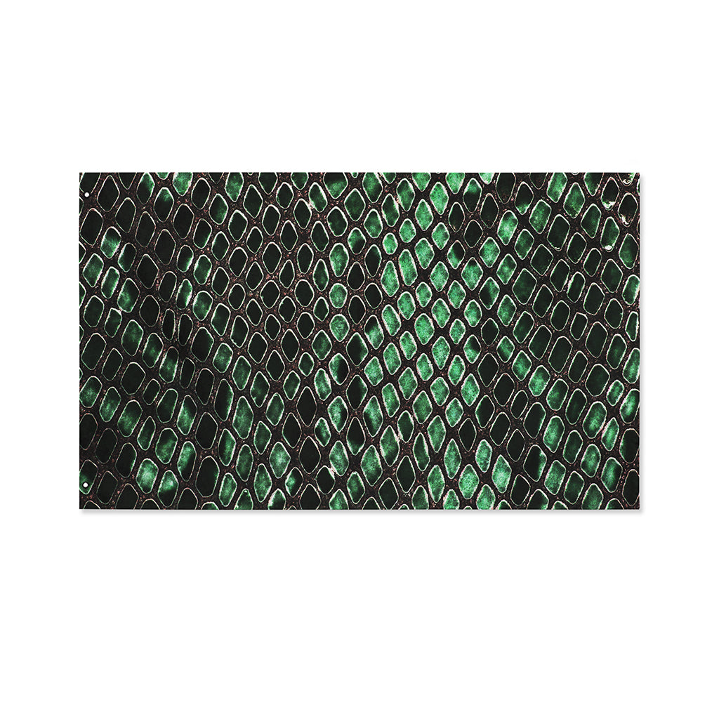 Green Snakeskin Print Polyester Flag