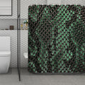 Green Snakeskin Print Polyester Shower Curtain