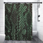 Green Snakeskin Print Premium Shower Curtain