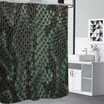 Green Snakeskin Print Premium Shower Curtain
