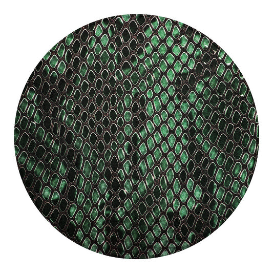 Green Snakeskin Print Round Blanket