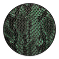 Green Snakeskin Print Round Floor Mat