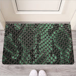 Green Snakeskin Print Rubber Doormat