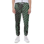 Green Snakeskin Print Scuba Joggers