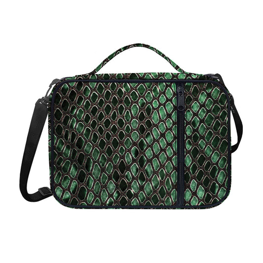 Green Snakeskin Print Shoulder Strap Bible Bag