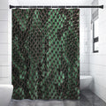 Green Snakeskin Print Shower Curtain