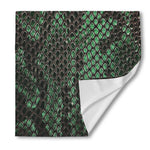 Green Snakeskin Print Silk Bandana