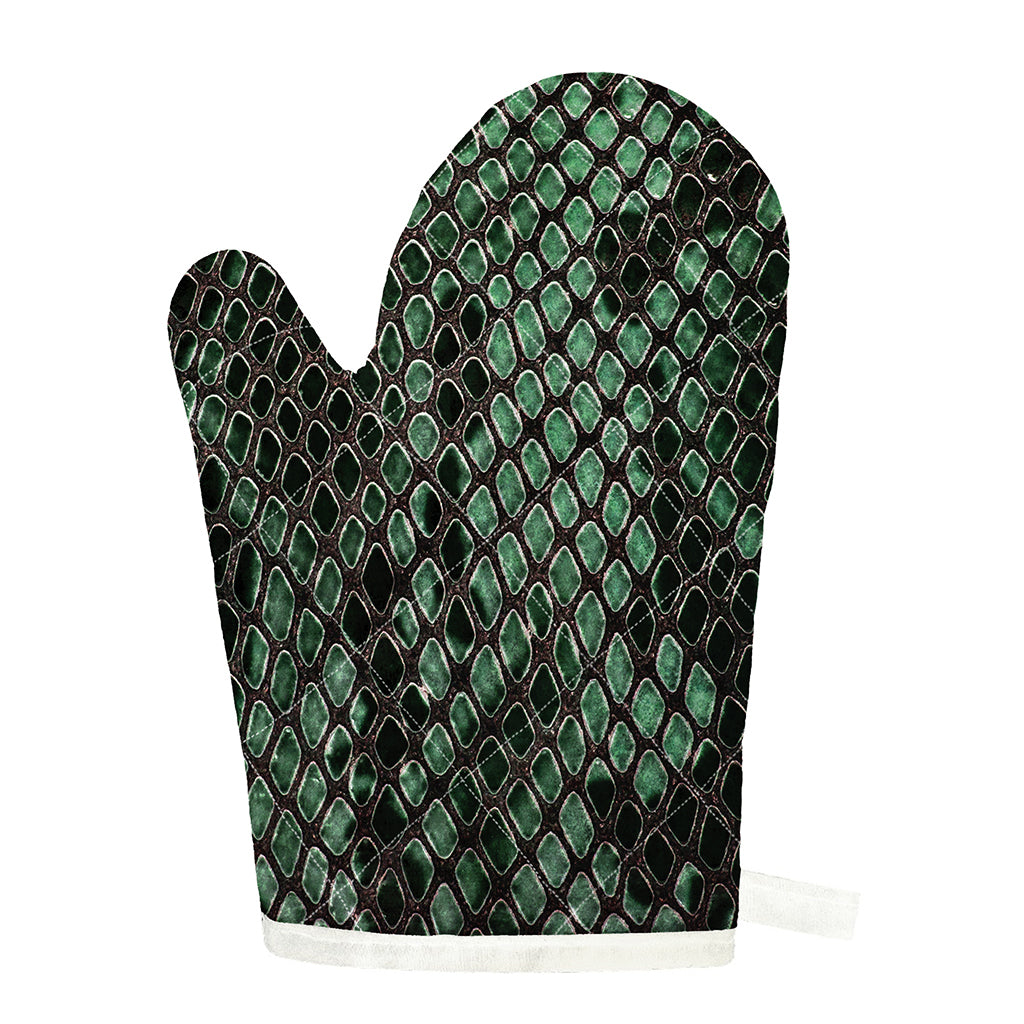 Green Snakeskin Print Single Oven Mitt