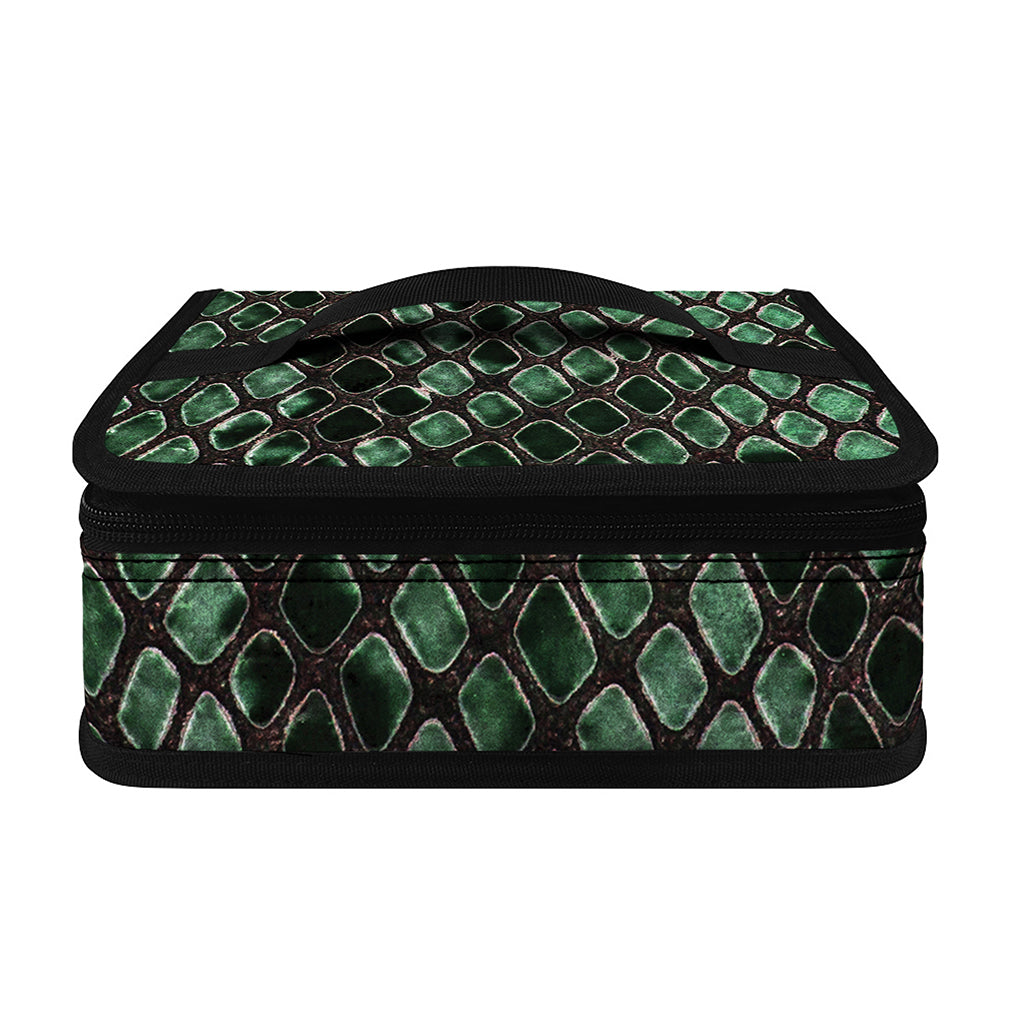 Green Snakeskin Print Small Lunch Bag