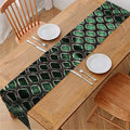 Green Snakeskin Print Table Runner