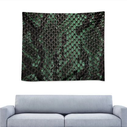 Green Snakeskin Print Tapestry