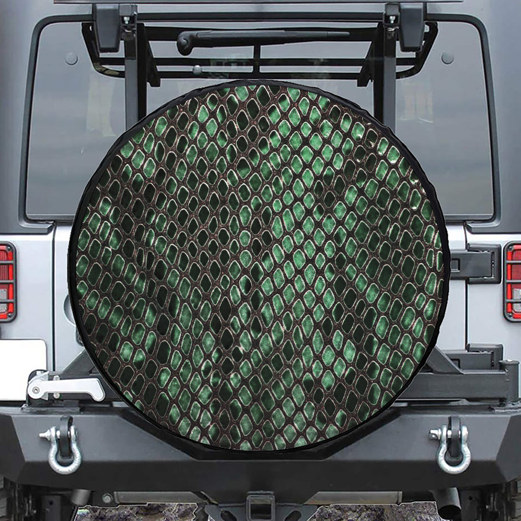 Green Snakeskin Print Tire Cover
