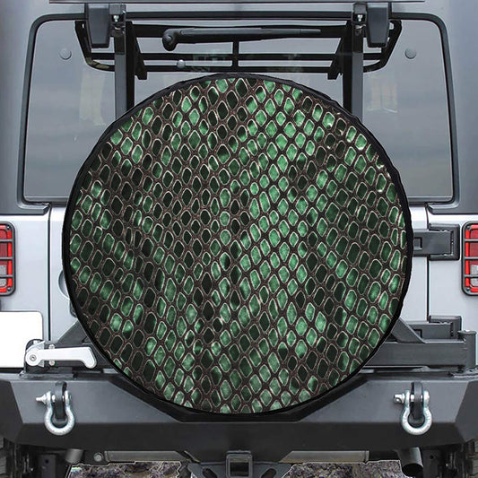 Green Snakeskin Print Tire Cover